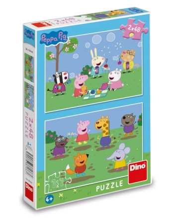 Dino Toys, Świnka Peppa, puzzle dla dzieci Peppa i przyjaciele, 2 x 48 el.