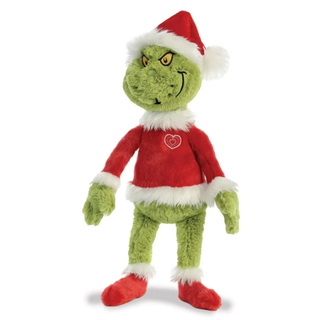 Grinch, Maskotka pluszowa zielony Grinch w stroju Świętego Mikołaja, wysoka jakość pluszu, oryginalny, wys. ok. 48 cm