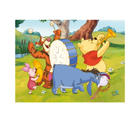 Kubuś Puchatek, Drewniane klocki obrazkowe puzzle, 12 klocków, wiek dzieci 3+