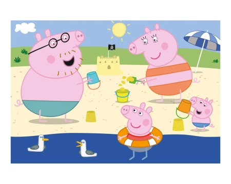 Świnka Peppa, puzzle 2w1, Peppa na wakacjach, 2 x 48 el.