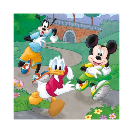 Disney, Myszka Miki, Puzzle 4w1 Sportowcy, 3 x 55 el.