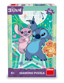Disney, Stitch, puzzle z diamencikami, 200 el., obrazek 33 x 47 cm