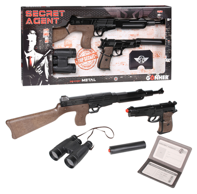 Gonher, Pistolet dla dzieci - Zestaw tajnego agenta - 3w1 - 239/6, pistolet, lornetka, karabin, wyprodukowane w Hiszpanii