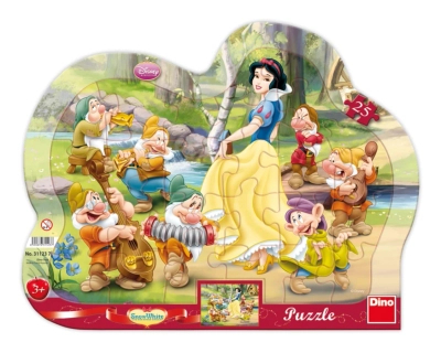 Księżniczki Disneya, Śnieżka i 7 krasnoludków , Puzzle ramkowe, 25 el.
