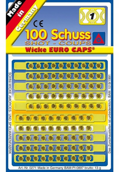 Wicke, Kapiszony do dubeltówek i strzelb firmy Gonher, 100 strzałów, kod 100/01