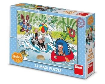 Dino Toys, Krecik, Puzzle baby maxi 24 elementy, Zabawy w wodzie, wymiary obrazka 66 x 47 cm, wiek dziecka 2+