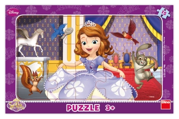 Disney Junior, Jej Wysokość Zosia, Puzzle ramkowe 15 el. wymiary obrazka 25 x 15 cm,, wiek dziecka 3+