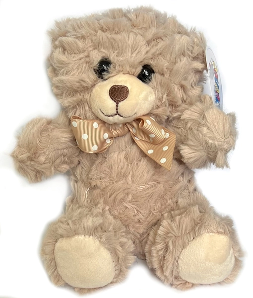 Miś Pluszowy 17 cm Jasnobrązowy z Kokardką – Bezpieczna Maskotka Heunec dla Dzieci