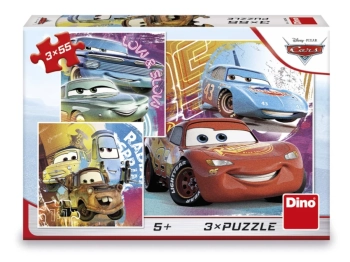 Auta Cars, puzzle 3w1, Kumple, 3 x 55 el.