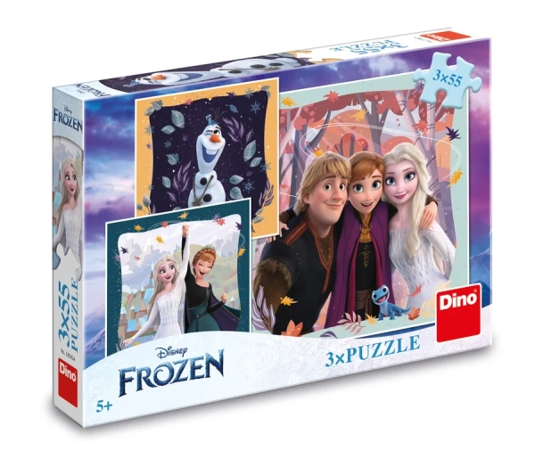 Dino Toys, Kraina lodu, Puzzle Radosny dzień 3 x 55 el.