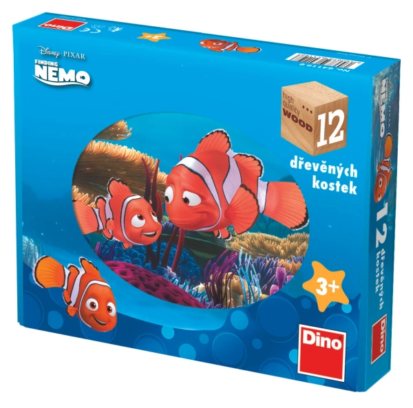 Dino Toys, Gdzie jest Nemo, Drewniane klocki obrazkowe, 12 el.